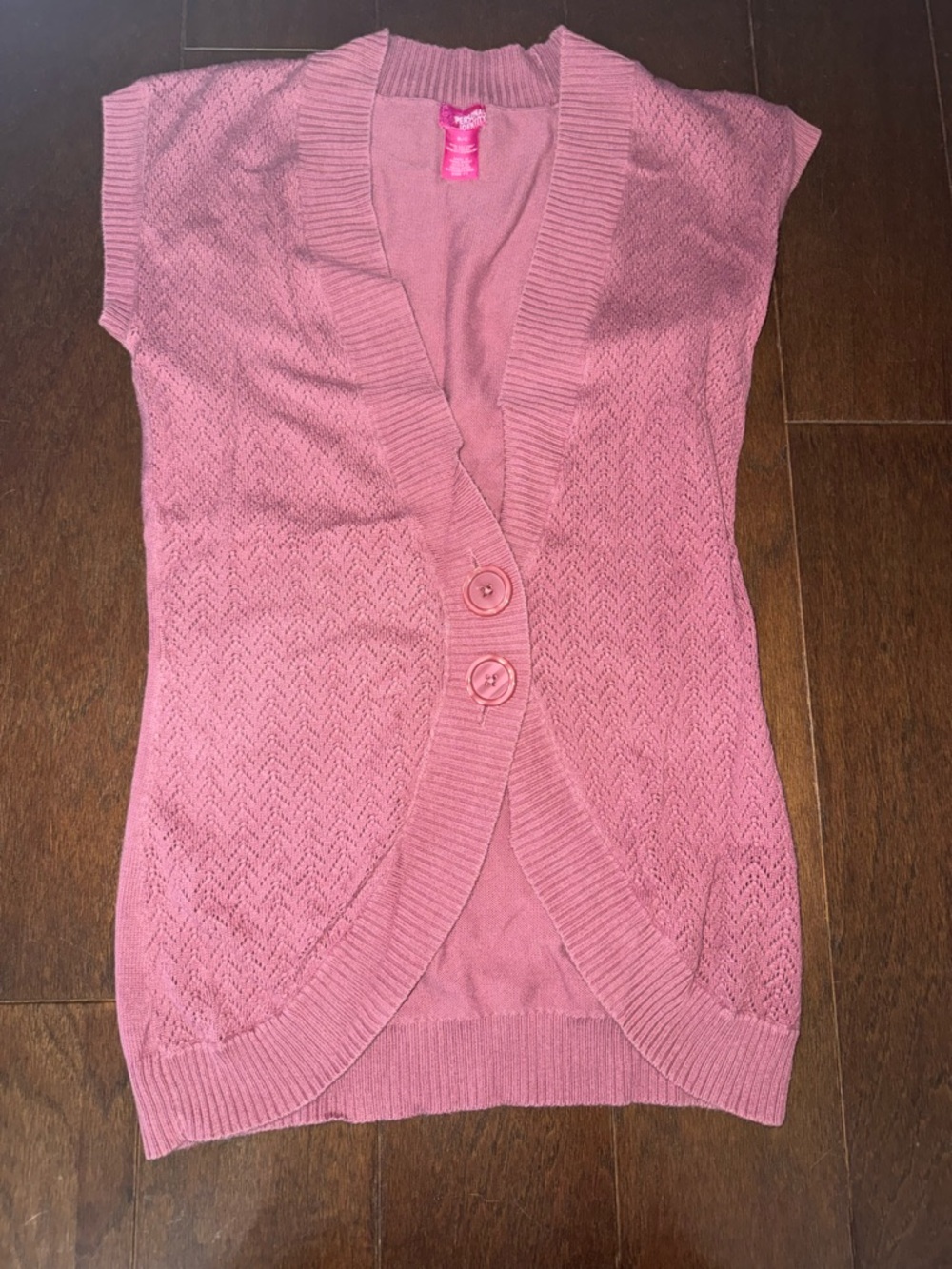 Persona Rose Pink Short-Sleeve Button Cardigan